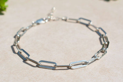 Sterling Silver Paperclip Chain Bracelet