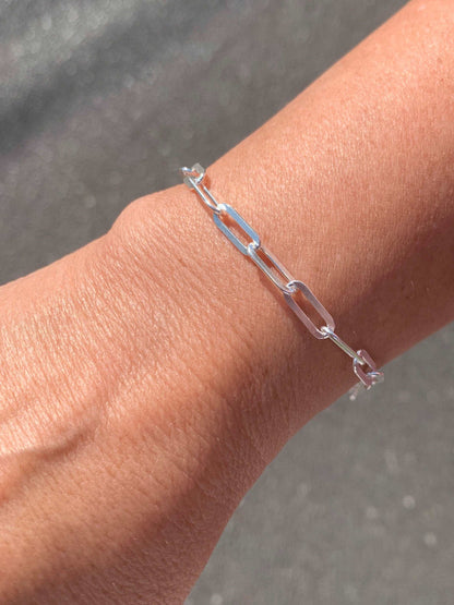 Sterling Silver Paperclip Chain Bracelet