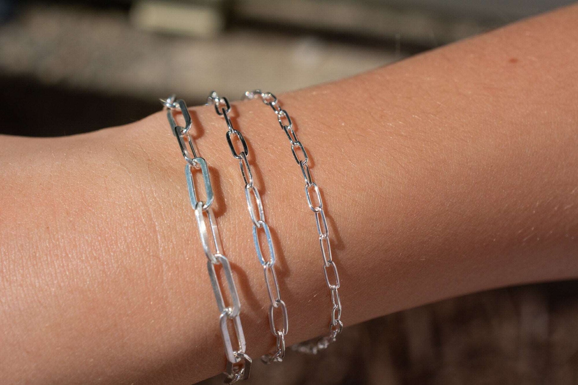 Sterling Silver Paperclip Chain Bracelet