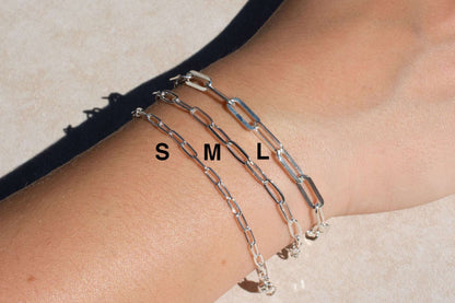 Sterling Silver Paperclip Chain Bracelet Sizes