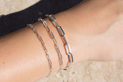 Sterling Silver Paperclip Chain Bracelet