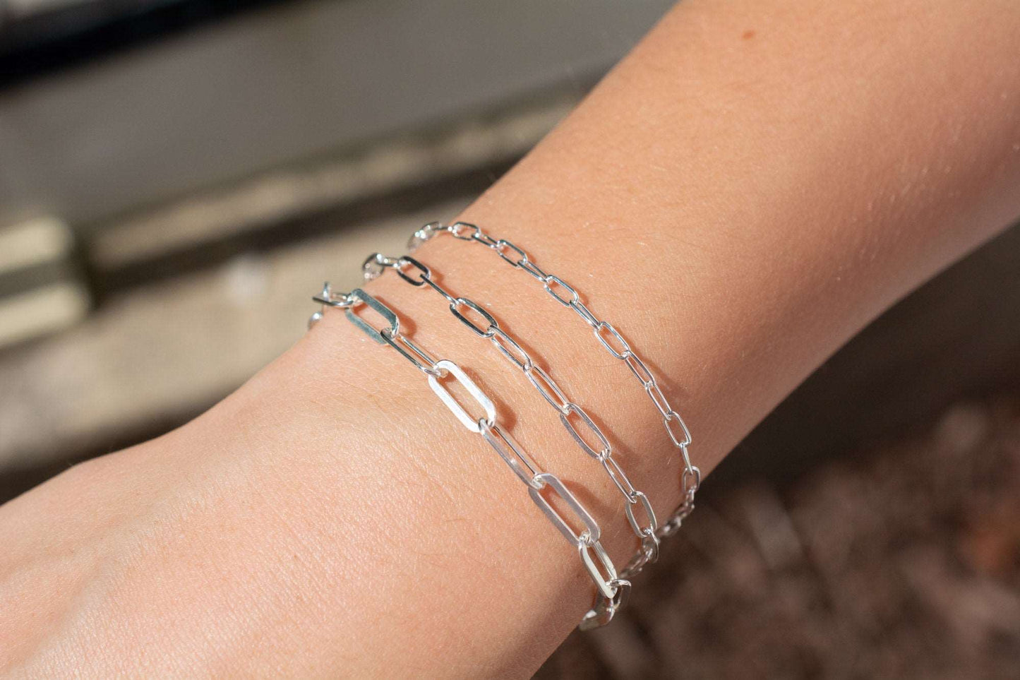 Sterling Silver Paperclip Chain Bracelet