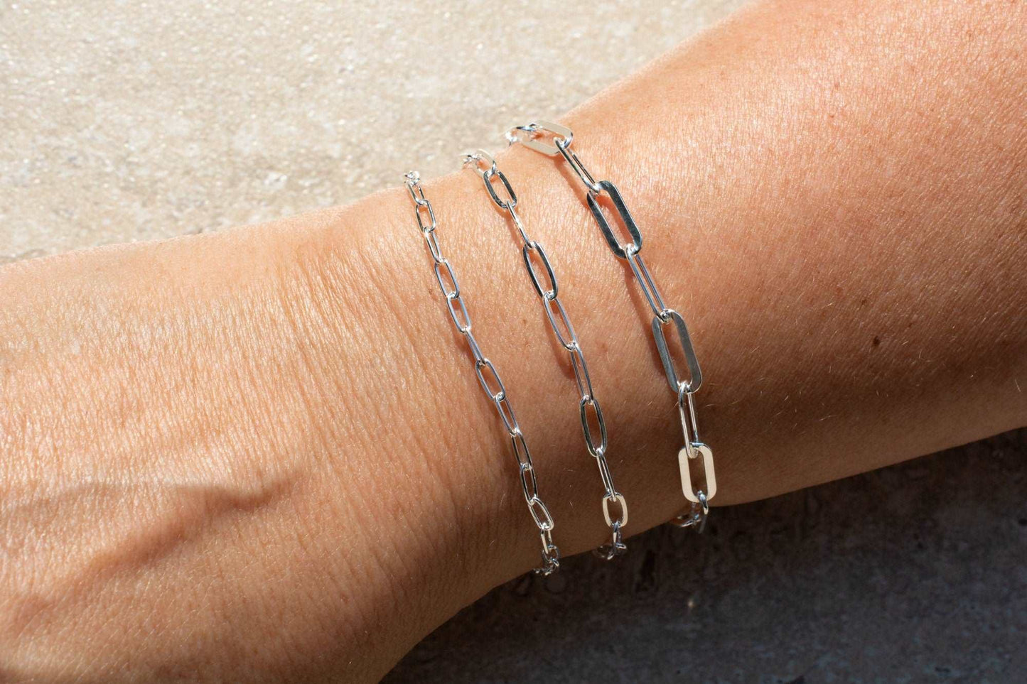 Sterling Silver Paperclip Chain Bracelet