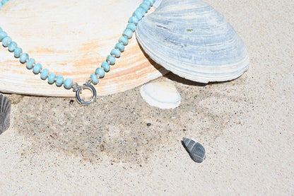 Hand Knotted Larimar Gemstone Necklace