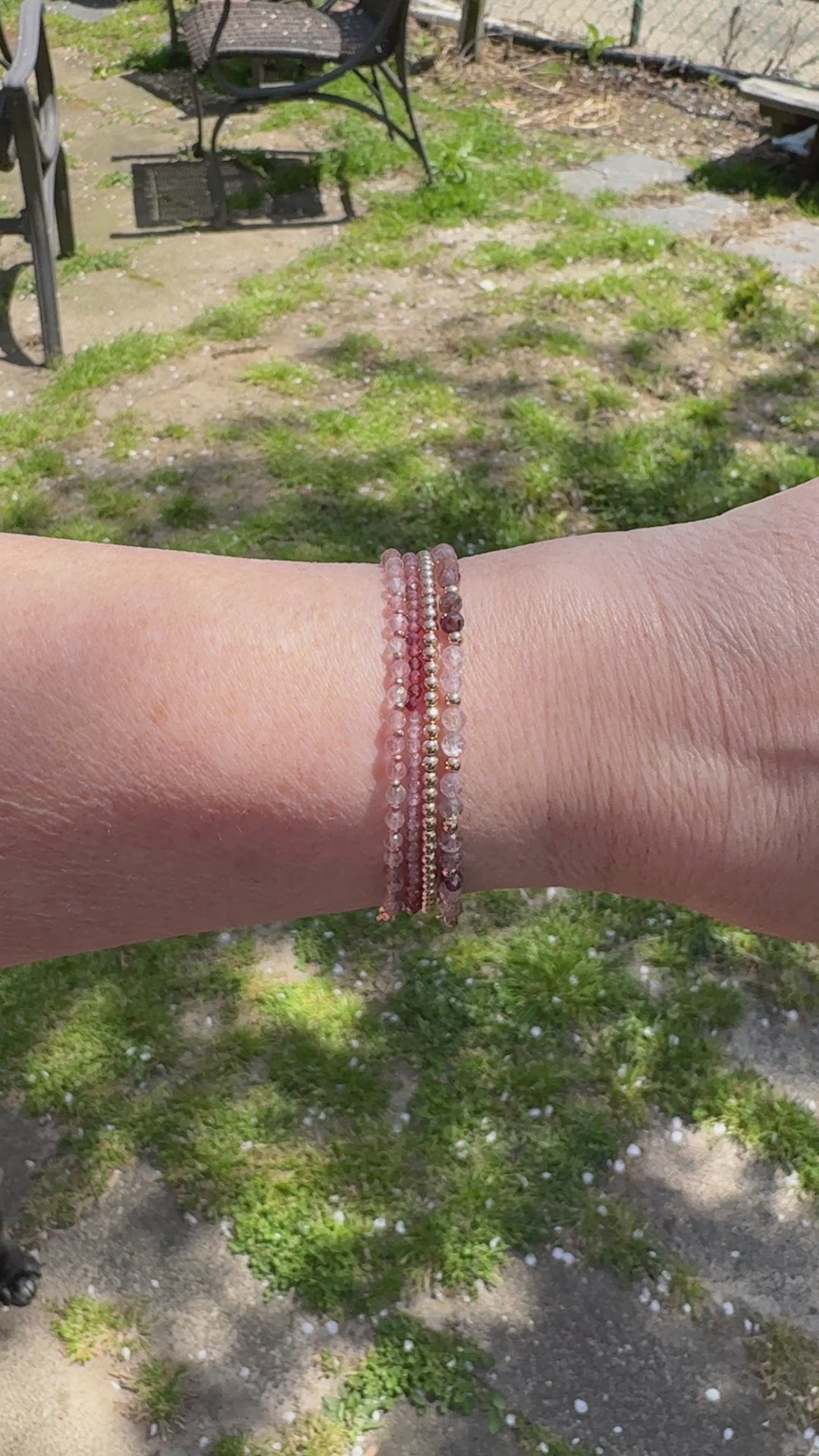 Rose Gold Rave Bracelet Stack | Set of 4 Bracelets with Gemstones and Rose Gold