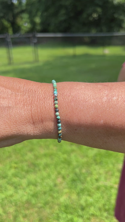 Natural Dragon Skin Turquoise Stretch Bracelet