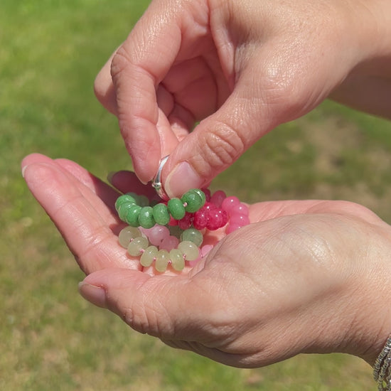 Watermelon Hand Knotted Gemstone Bead Necklace