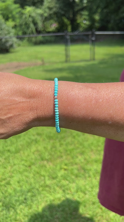 Natural Turquoise Gemstone Stretch Bracelet