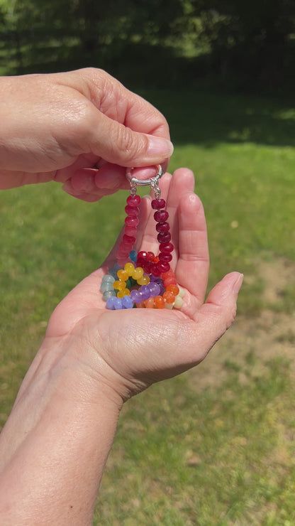 Hand Knotted Rainbow Gemstone Necklace