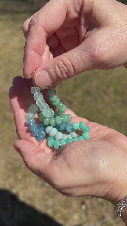 Triple Gemstone Beaded Necklace | Aqua Chalcedony, Aventurine and Amazonite