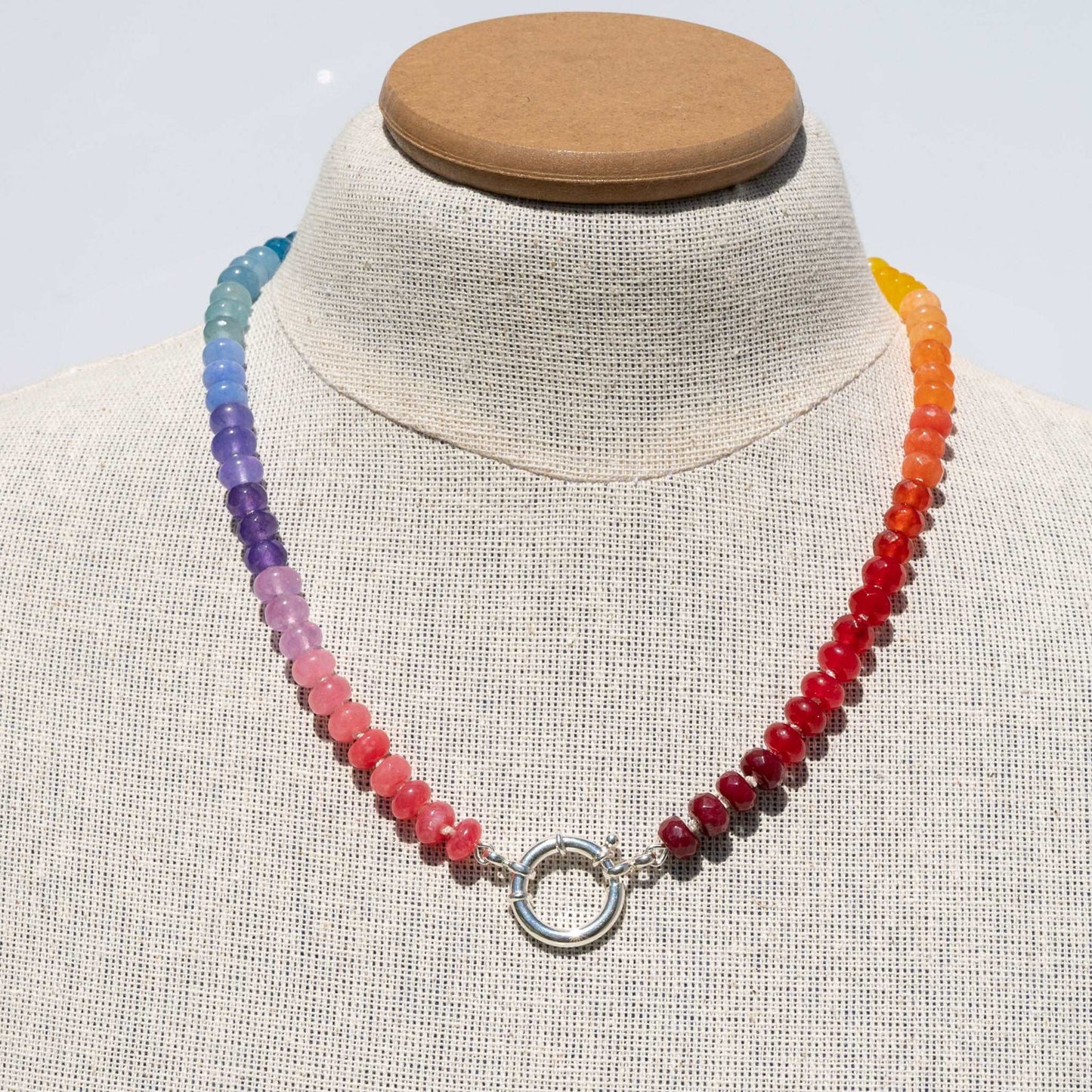 Gay Pride Rainbow Gemstone Necklace