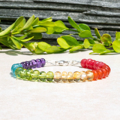 Rainbow Gemstone Beaded Bracelet - Limited Quantity