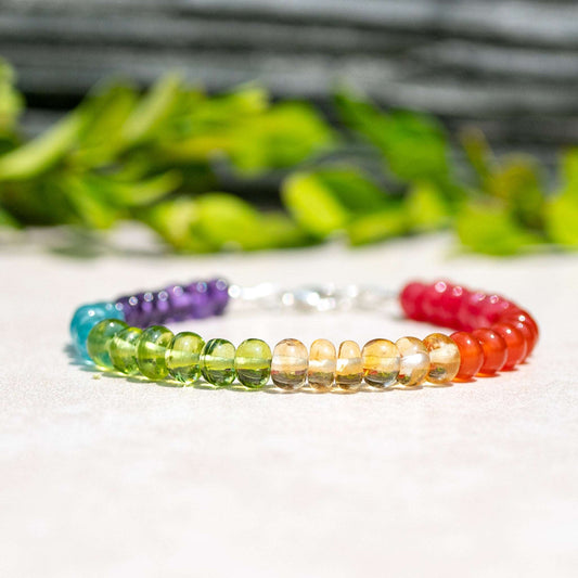 Rainbow Gemstone Beaded Bracelet - Limited Quantity