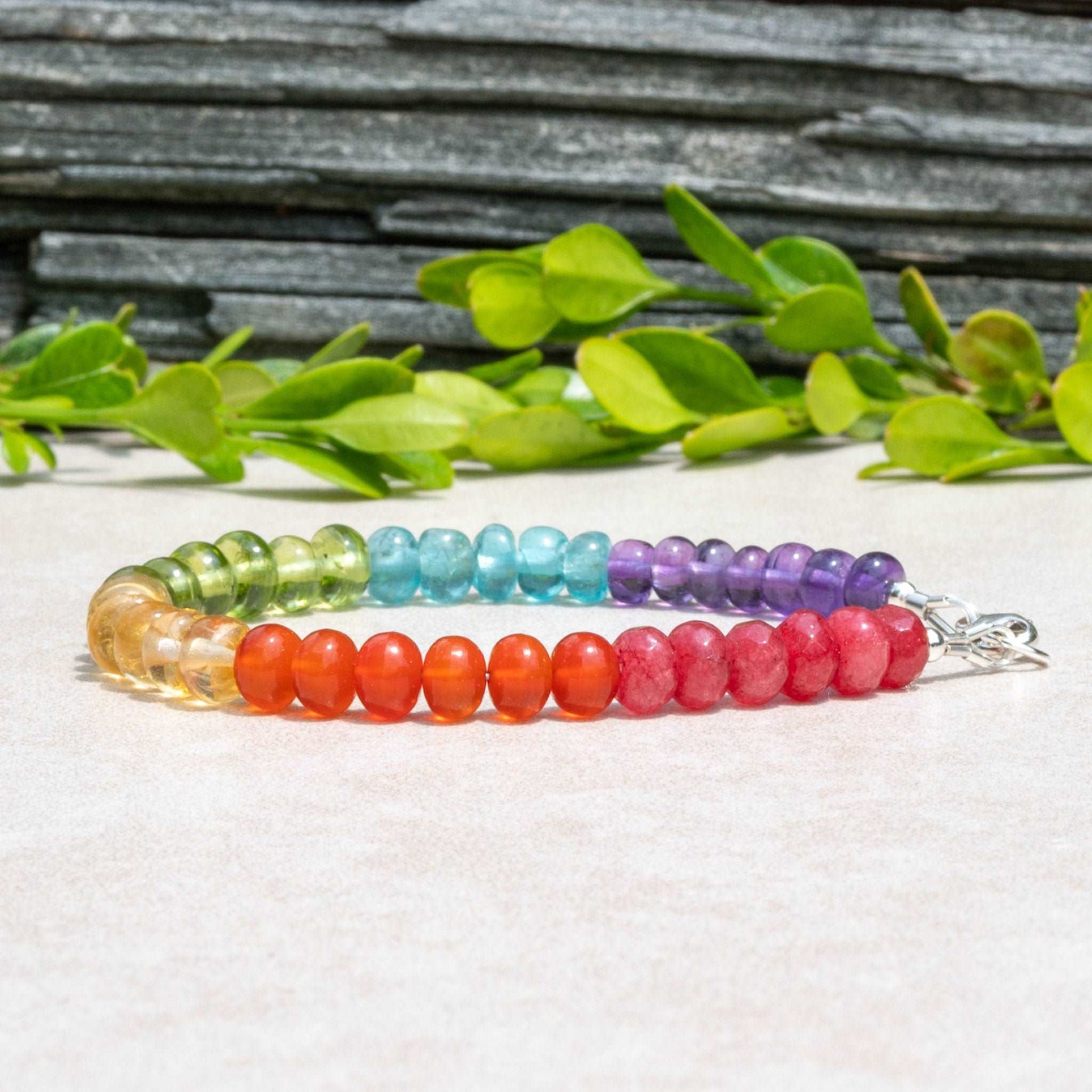 Rainbow Gemstone Beaded Bracelet - Limited Quantity