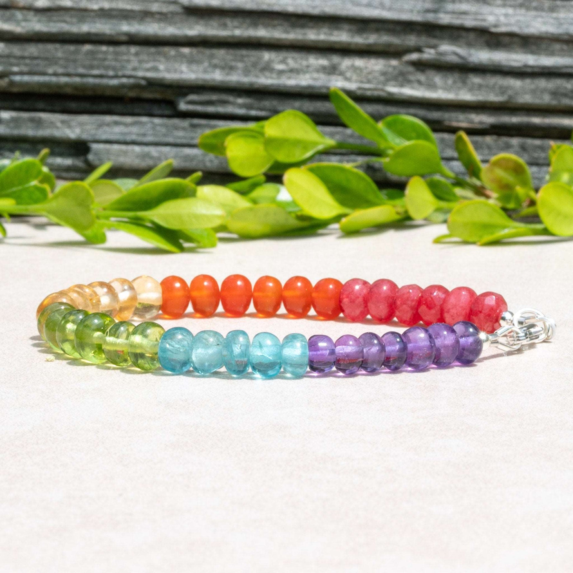 Rainbow Gemstone Beaded Bracelet - Limited Quantity