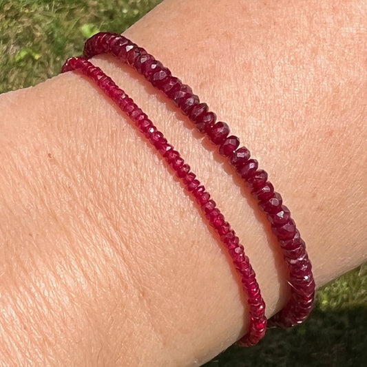 July Birthstone - Red Ruby Gemstone Bracelet