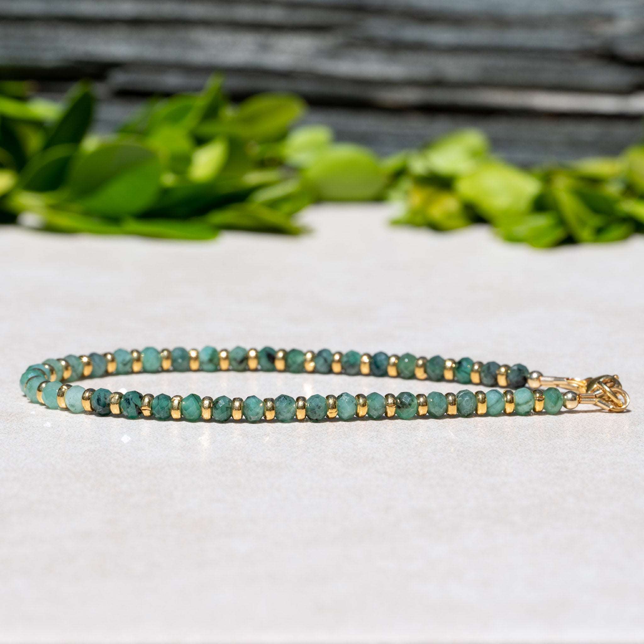 Emerald birthstone online bracelet