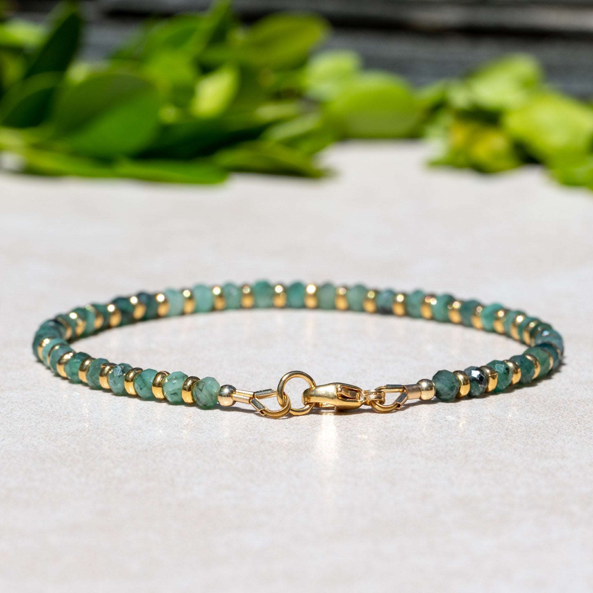 Buy Trendy Emerald Green Stone Bracelet Pure Gold Plated Guaranteed Open  Type Kappu Bracelet