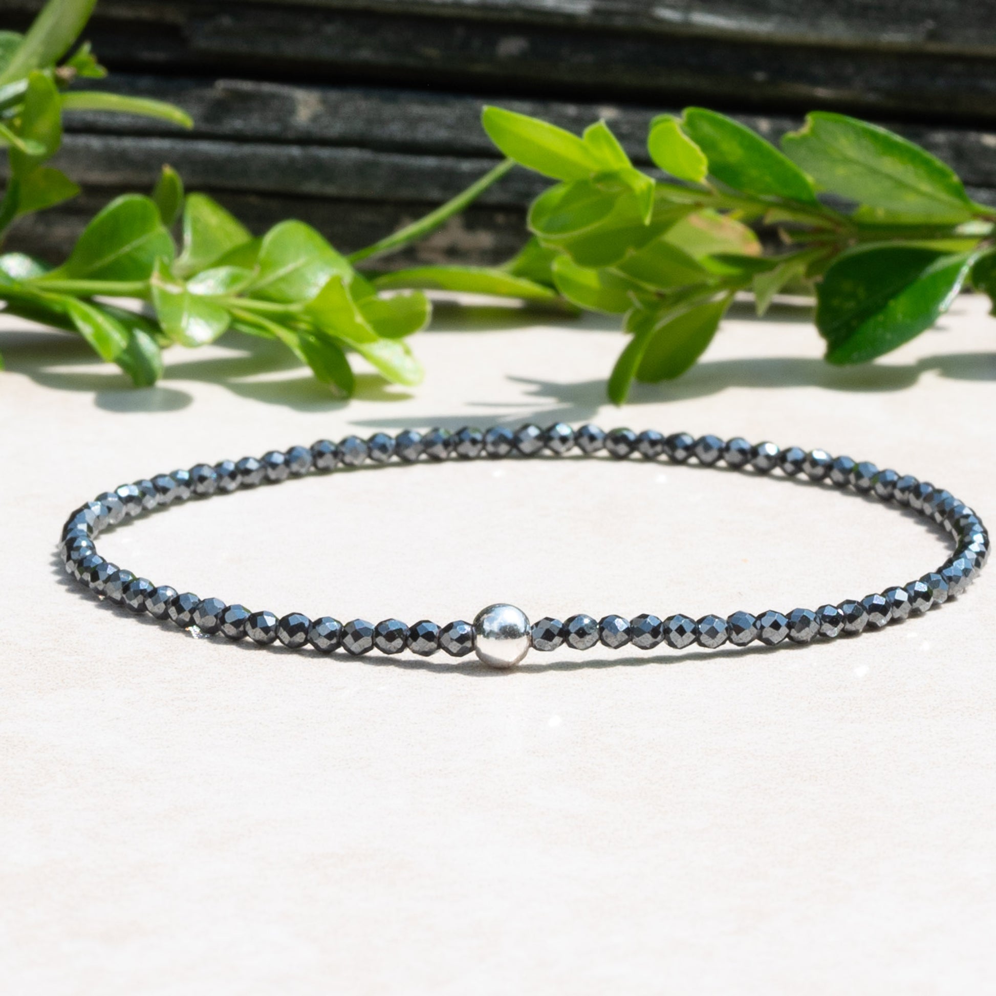 Hematite Beaded Stretch Bracelet