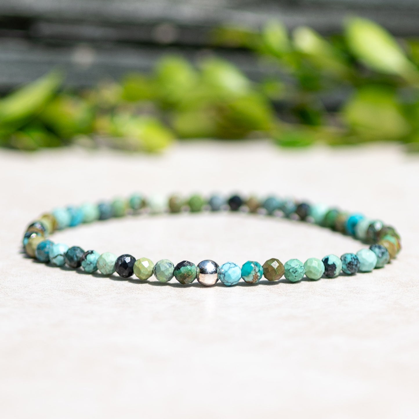 Natural Dragon Skin Turquoise Stretch Bracelet