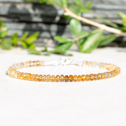 Shaded Citrine November Birthstone Bracelet