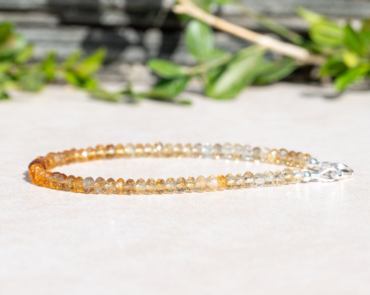 Shaded Citrine November Birthstone Bracelet