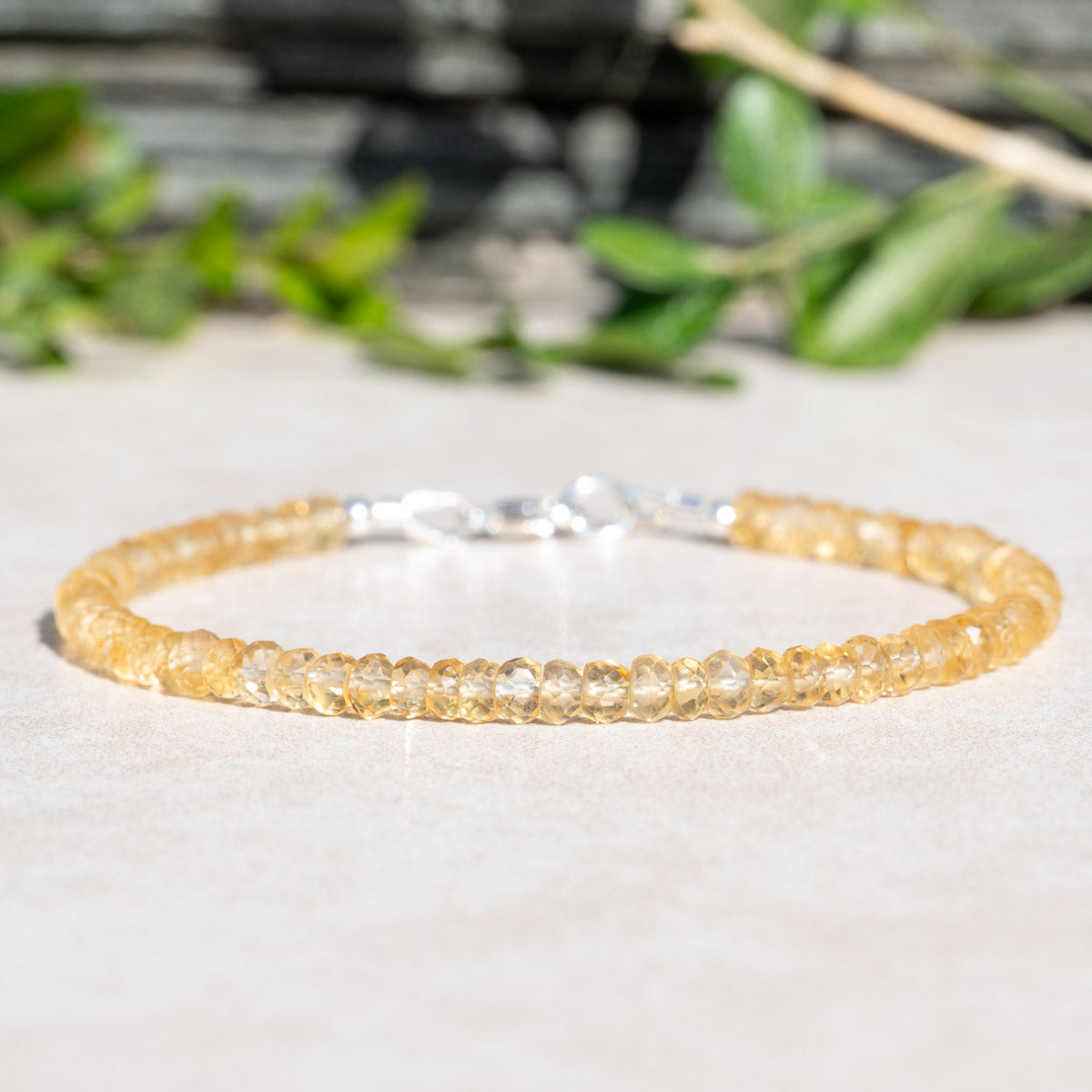 November Birthstone Citrine Bead Bracelet