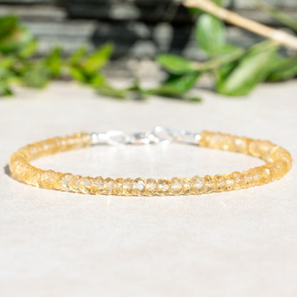 November Birthstone Citrine Bead Bracelet