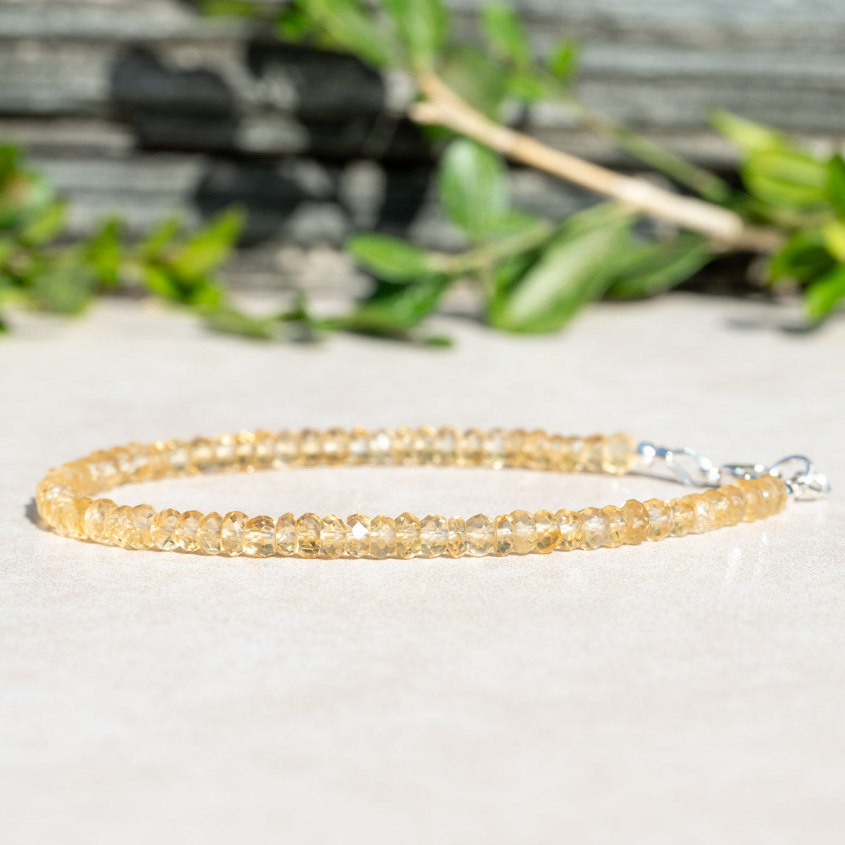 November Birthstone Citrine Bead Bracelet