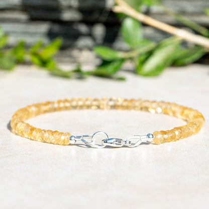 November Birthstone Citrine Bead Bracelet