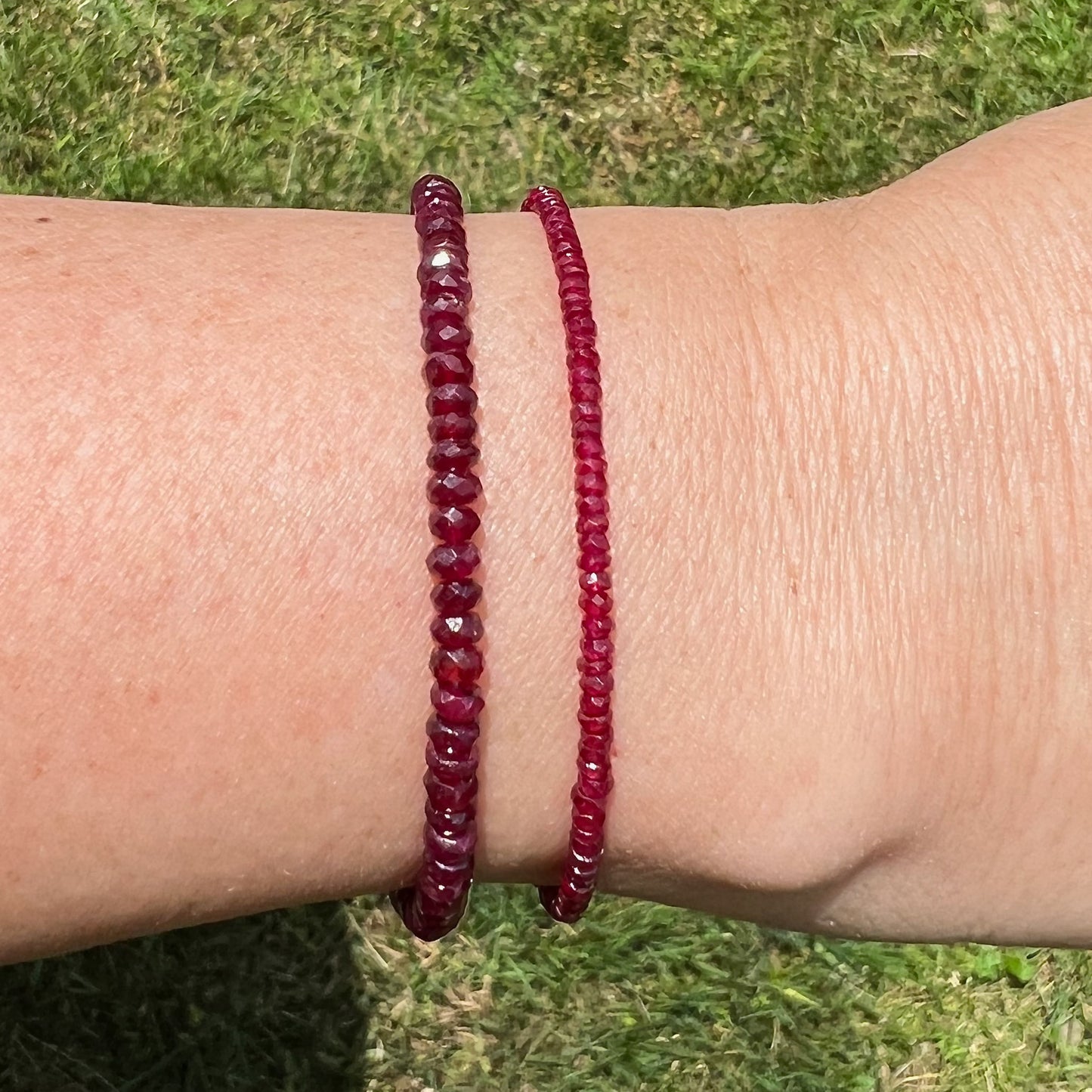 July Birthstone - Red Ruby Gemstone Bracelet