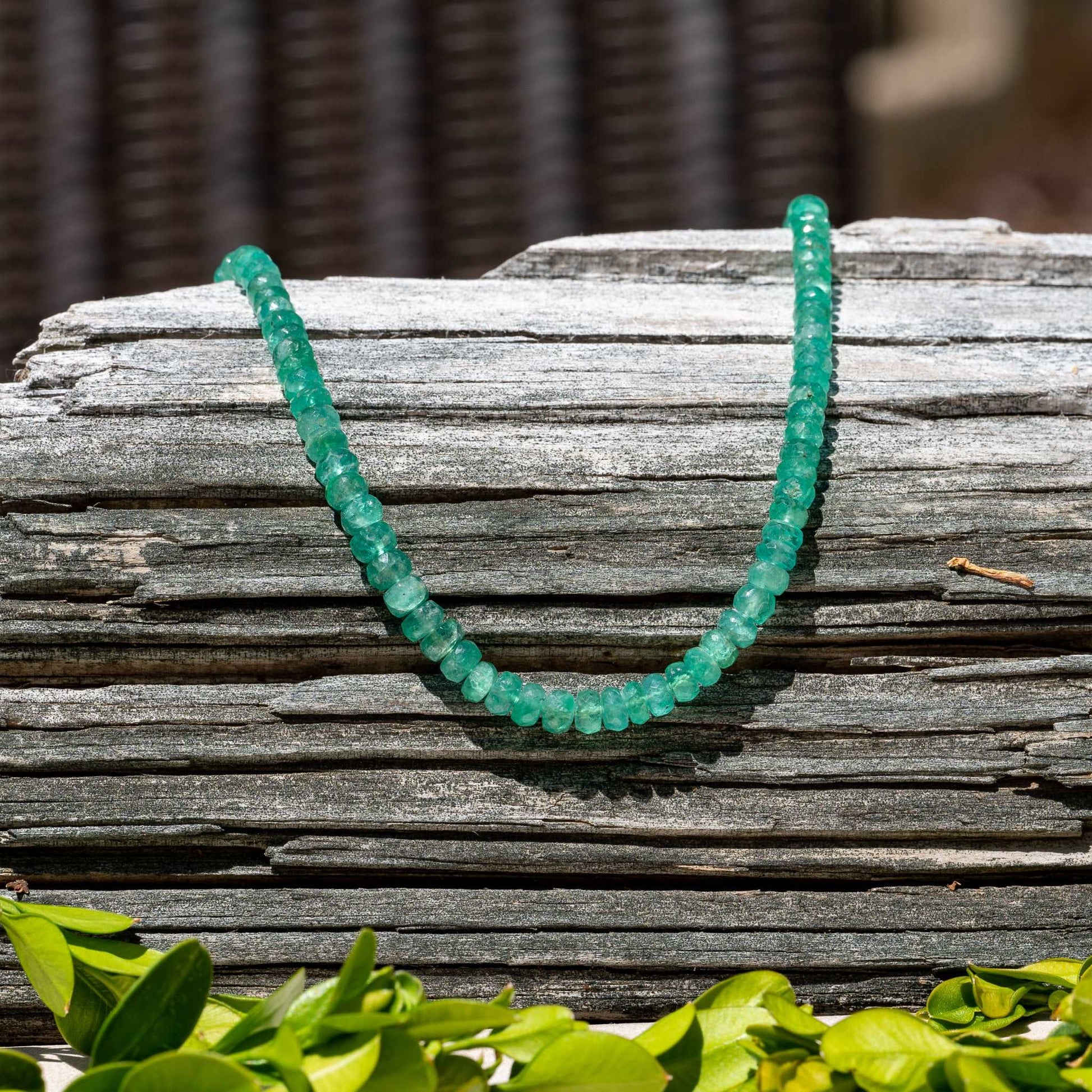 Stunning Emerald Gemstone Beaded Necklace