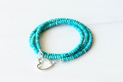 Sleeping Beauty Arizona Turquoise Beaded Necklace