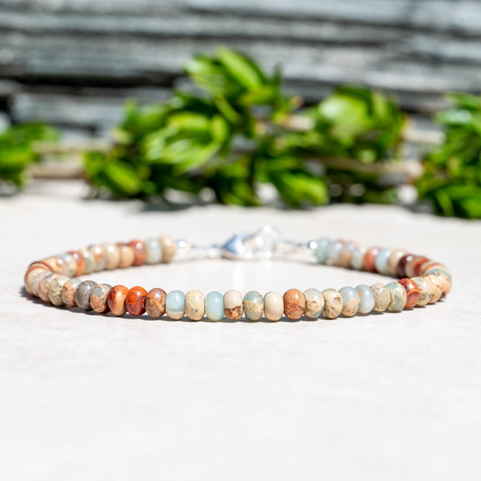 Sea Sediment Jasper Handmade Delicate Beaded Bracelet for Women