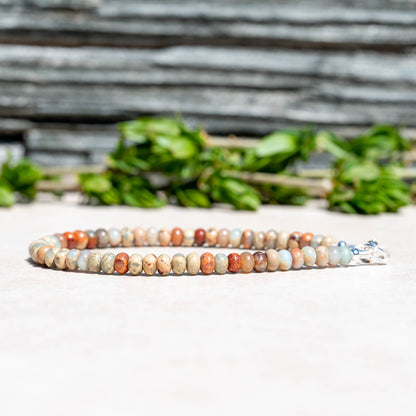 Ocean-Inspired Sea Sediment Jasper Beaded Bracelet