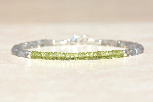 Peridot & Labradorite Gemstone Bracelet