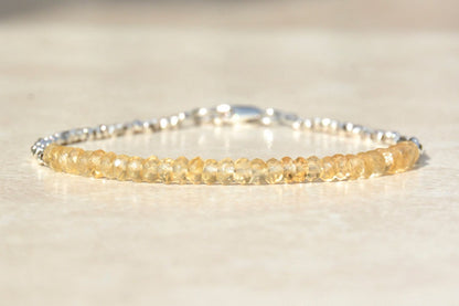 Citrine Gemstone Beaded Bracelet - The Birthstone for November