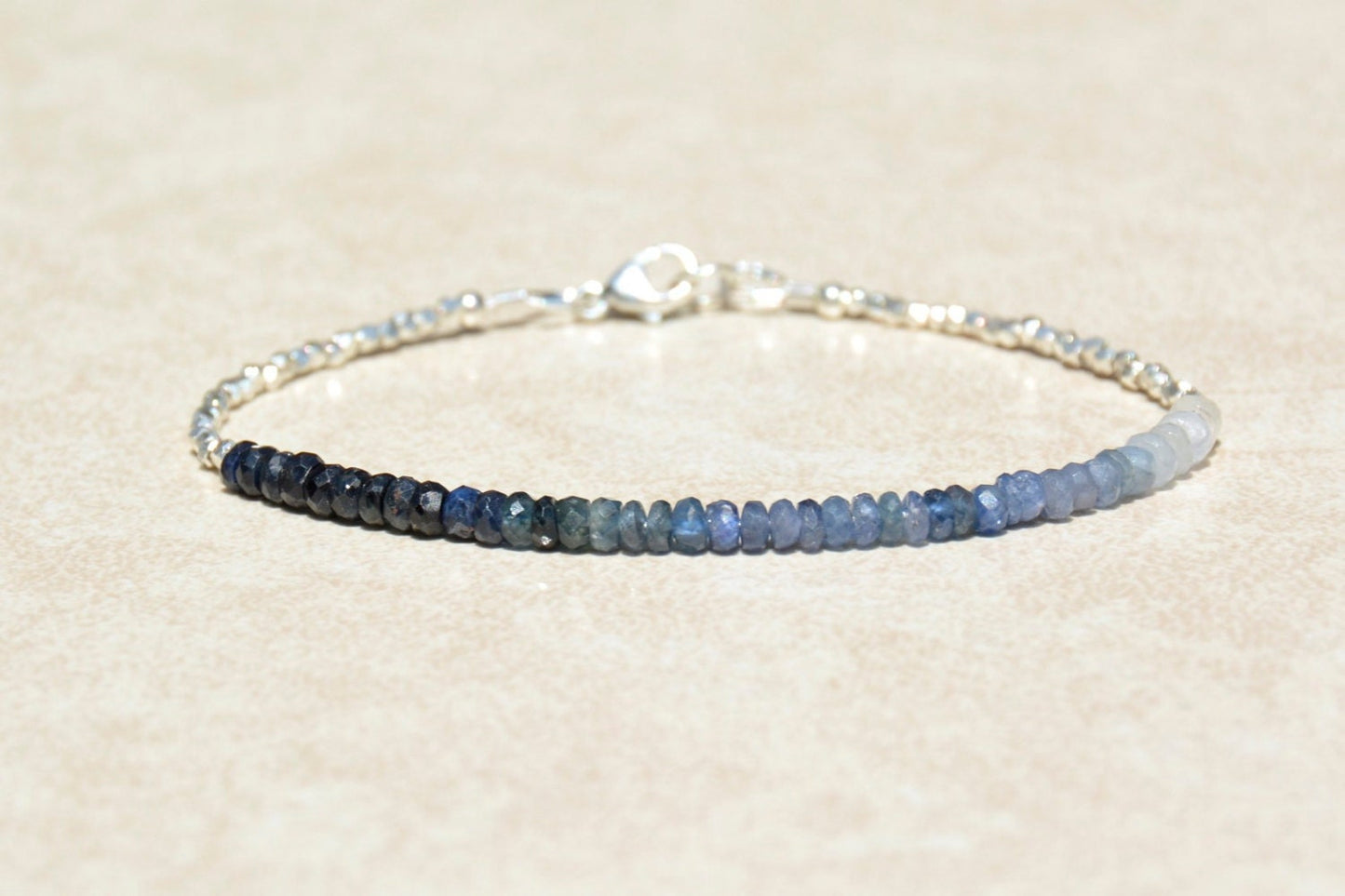 Blue Shaded Sapphire Gemstone Bracelet