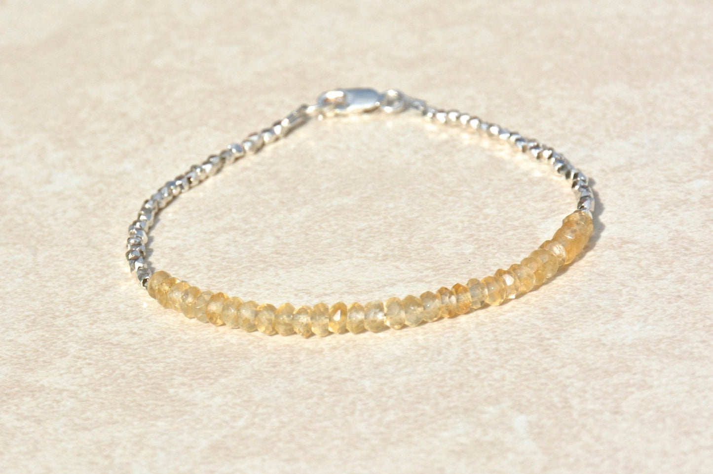 Citrine Gemstone Beaded Bracelet - The Birthstone for November