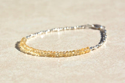 Citrine Gemstone Beaded Bracelet - The Birthstone for November