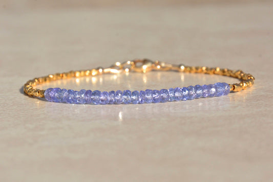 Tanzanite Bracelet with Gold Vermeil Beads