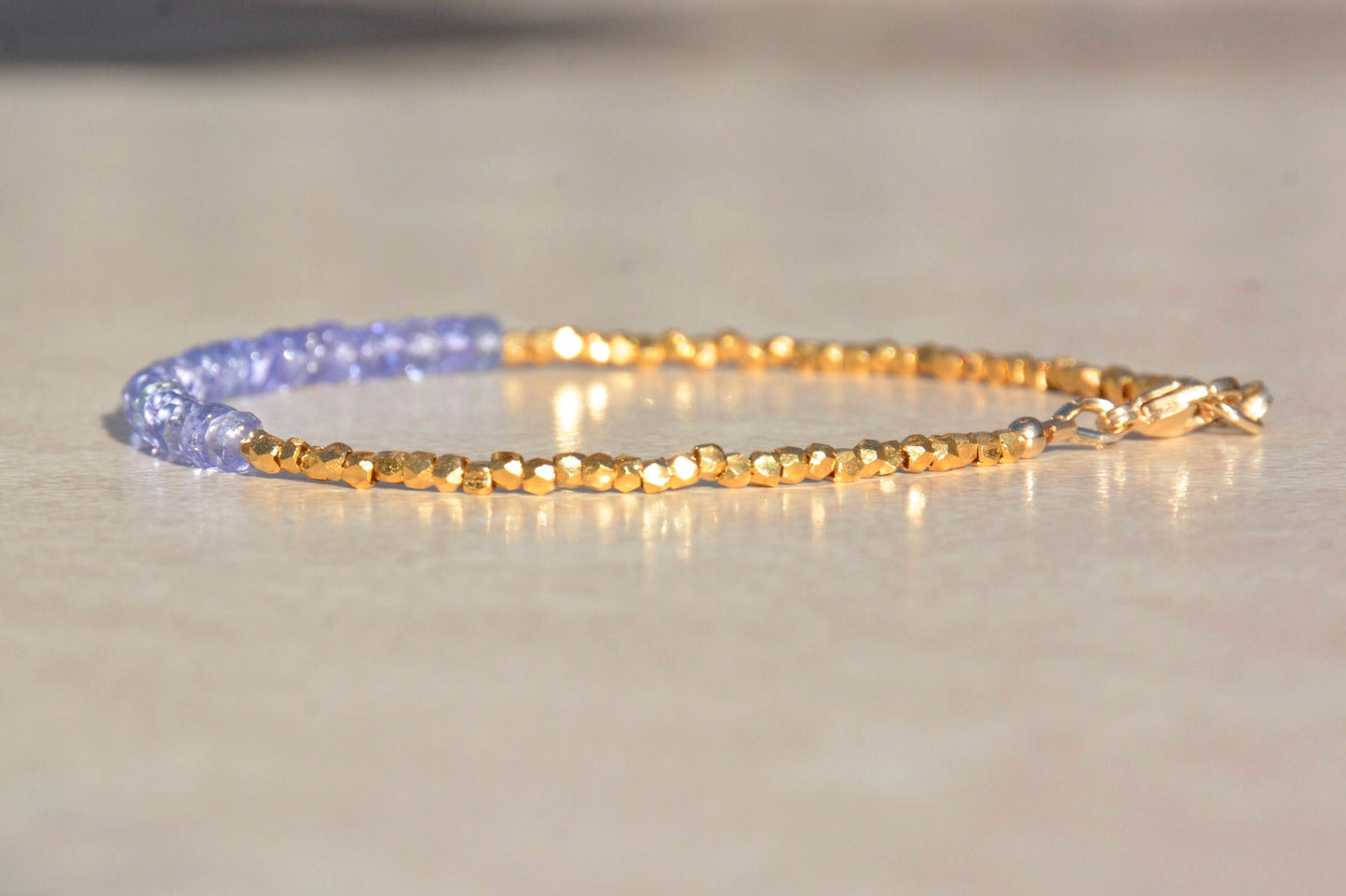 Tanzanite Bracelet with Gold Vermeil Beads