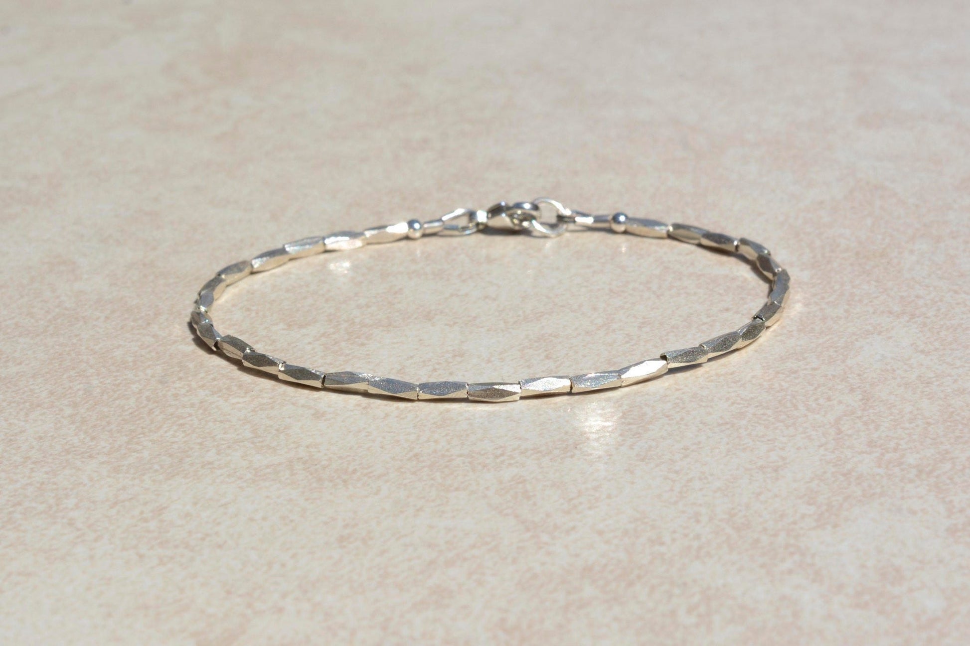 Karen Hill Tribe Silver Long Bead Bracelet Top