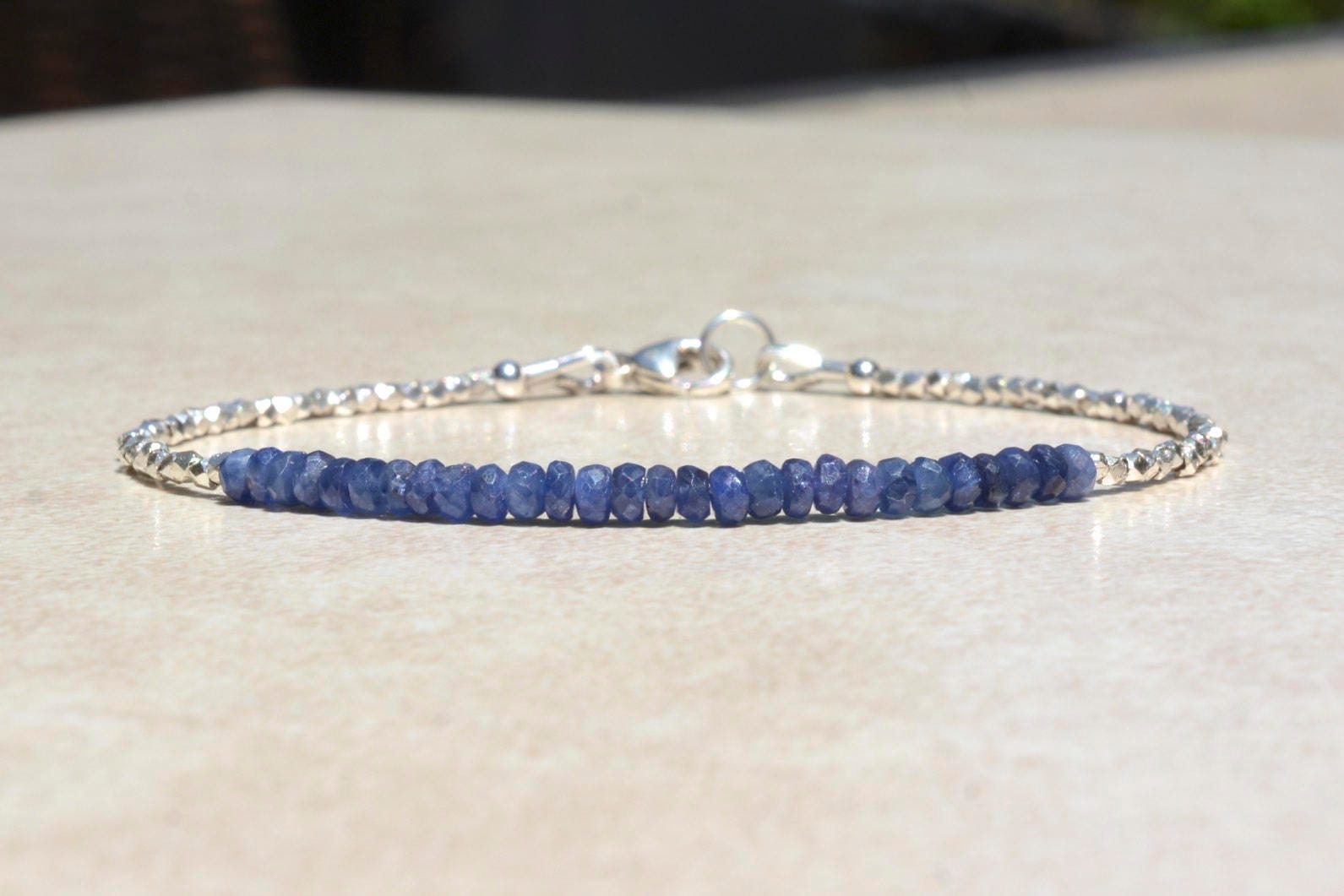 Sapphire & Silver Bracelet | September Birthstone