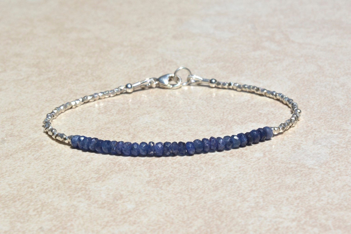 Sapphire & Silver Bracelet | September Birthstone