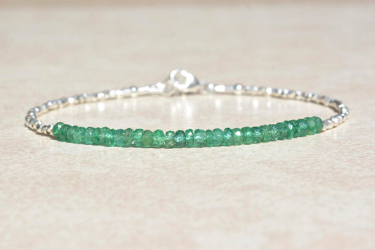 Zambian Emerald Birthstone Bracelet for May