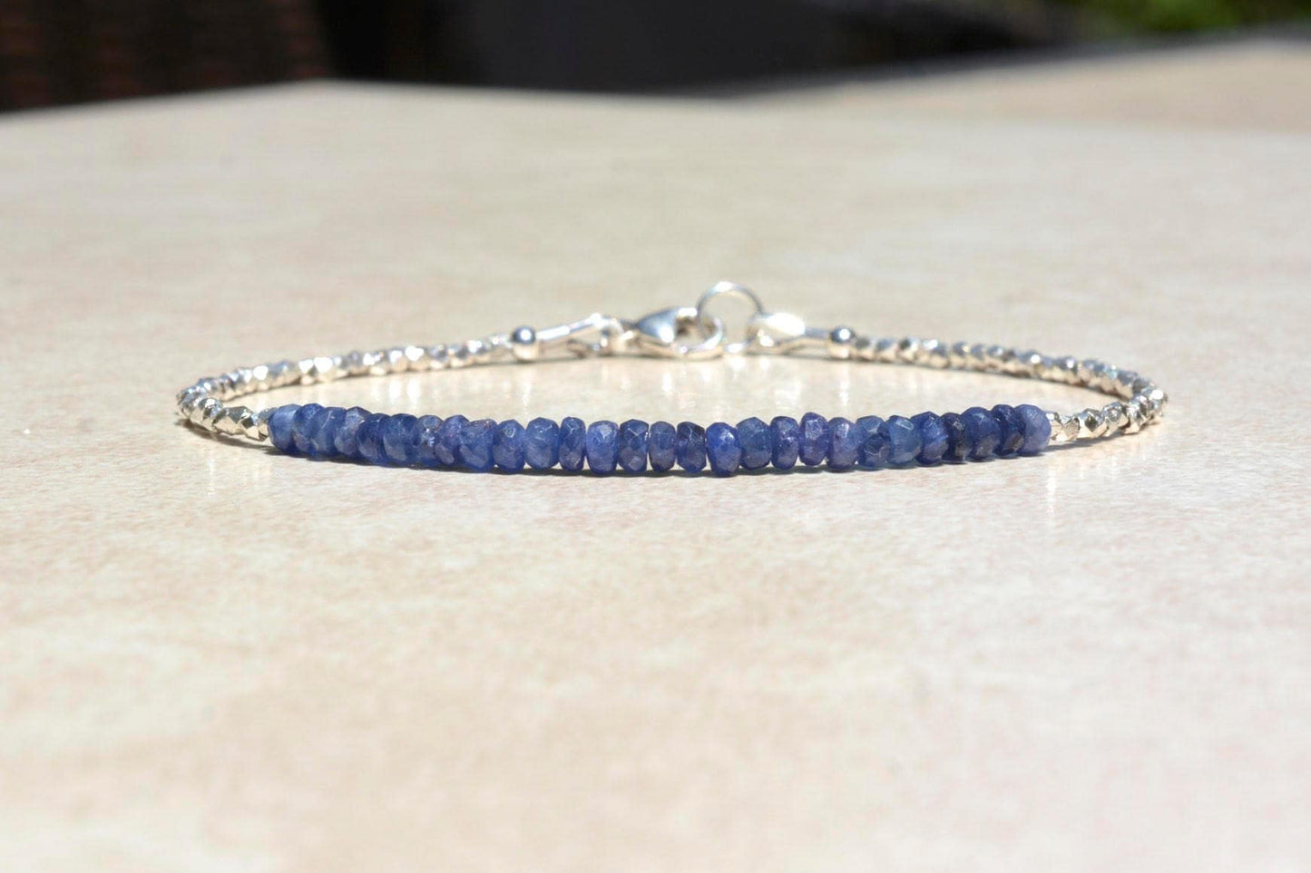 Sapphire & Silver Bracelet | September Birthstone