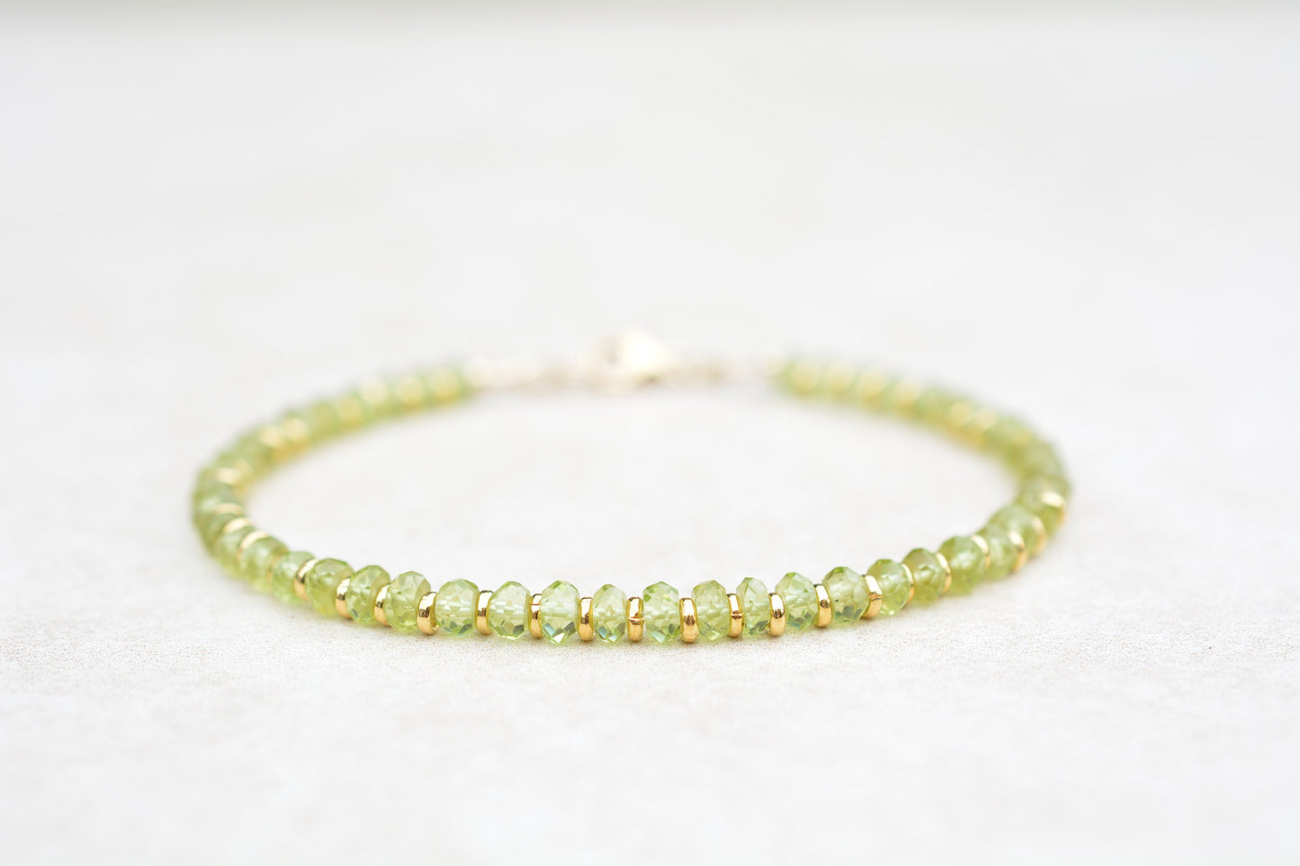 Peridot August Birthstone Beaded Bracelet