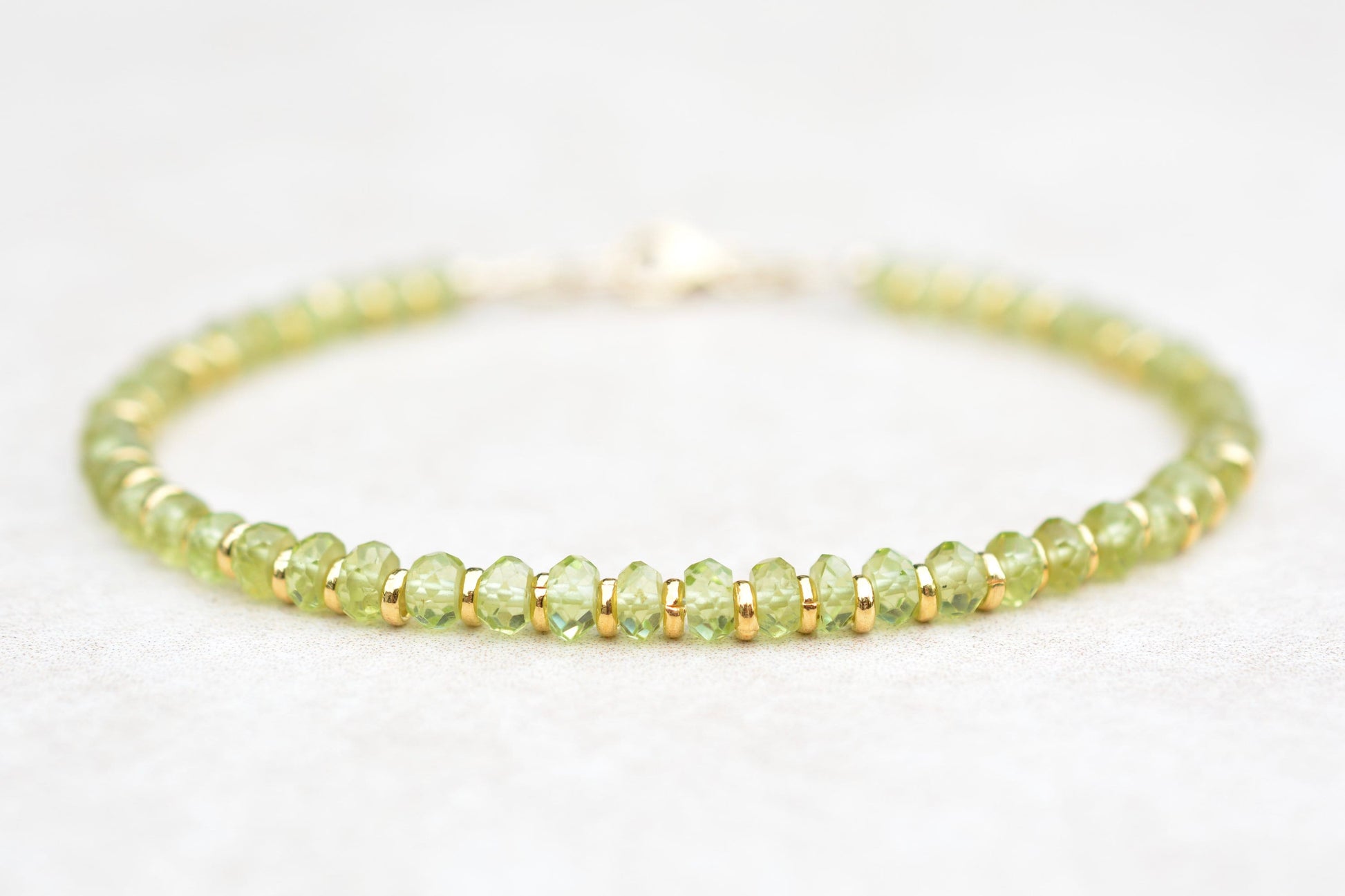 Peridot August Birthstone Beaded Bracelet