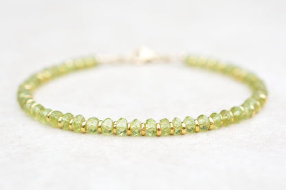 Peridot August Birthstone Beaded Bracelet